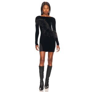 NWT Camila Coelho Florence Mini Dress in Black, Size XXS